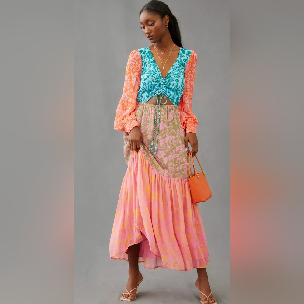 Farm Rio x Anthropologie Cutout Maxi Dress Size XS